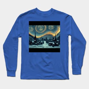 Starry Night Over Hogsmeade Village Long Sleeve T-Shirt